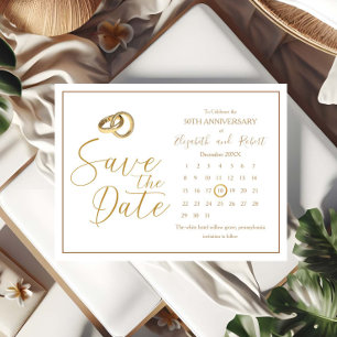 Carte Postale Faire-part 50e anniversaire Enregistrer la date Calendrier de