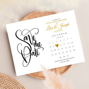 Carte Postale Faire-part 50e anniversaire Enregistrer la date Calendrier Go