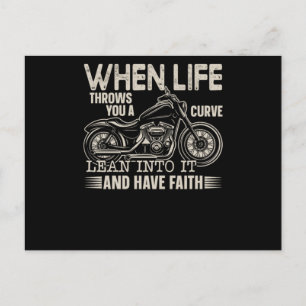 Carte Postale Faire-part 57.Biker Quand La Vie Vous Lance Une Courbe Lean D