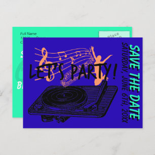 Carte Postale Faire-part 60e anniversaire 60s Faisons la fête Sauvez la dat