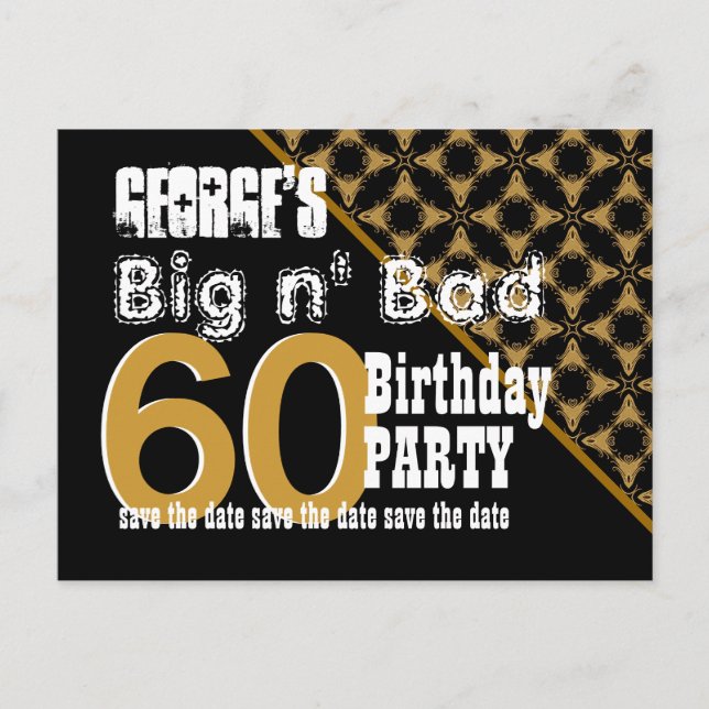 Carte Postale Faire-part 60e anniversaire Enregistrer la date Motif Diagona (Devant)