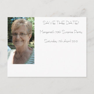 Carte Postale Faire-part 70e anniversaire enregistrer la date