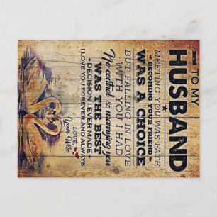 Carte Postale Faire-part À mon Décor de mari   Anniversaire présent