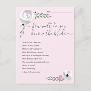 Carte Postale Faire-part À quel point connaissez-vous la mariée Jeu de Baby