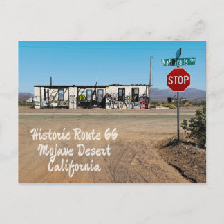 Carte Postale Faire-part Abandoned Building, Route 66, Mojave Desert, CA