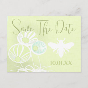Carte Postale Faire-part Abeille verte de pomme florale moderne