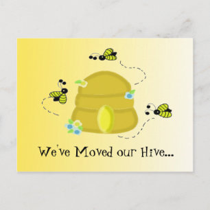 Carte Postale Faire-part Abeilles occupées que nous avons déplacées