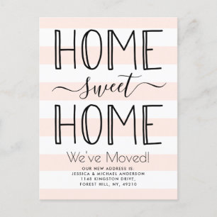 Carte Postale Faire-part Accueil tendance Sweet Home Typographie Blush Movi