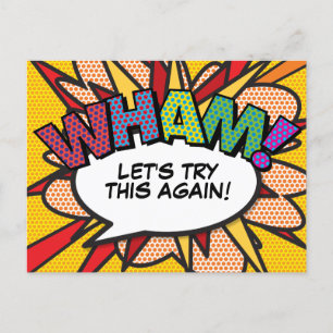 Carte Postale Faire-part Affiche WHAM Report de Date Bande Dessinée Pop Art