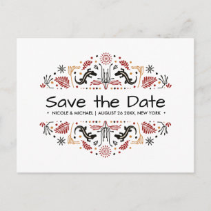 Carte Postale Faire-part Africana   Ankara Lizard Wedding Enregistrer la da
