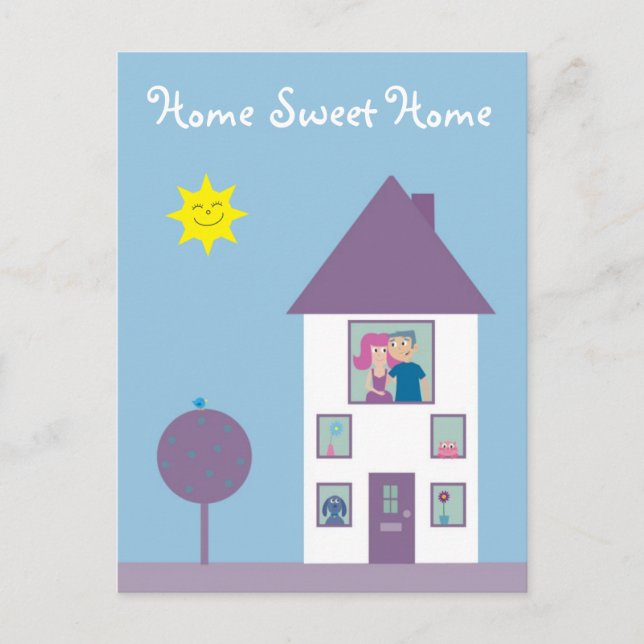 Carte Postale Faire-part Agence Immobilière Home Sweet Home ou Nous avons d (Devant)