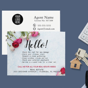 Carte Postale Faire-part Agent immobilier CHECK-LIST Bonjour le Printemps
