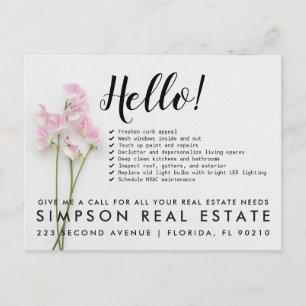 Carte Postale Faire-part Agent immobilier CHECK-LIST Bonjour le Printemps