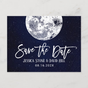 Carte Postale Faire-part Aimez-vous à la lune et le mariage arrière Enregis