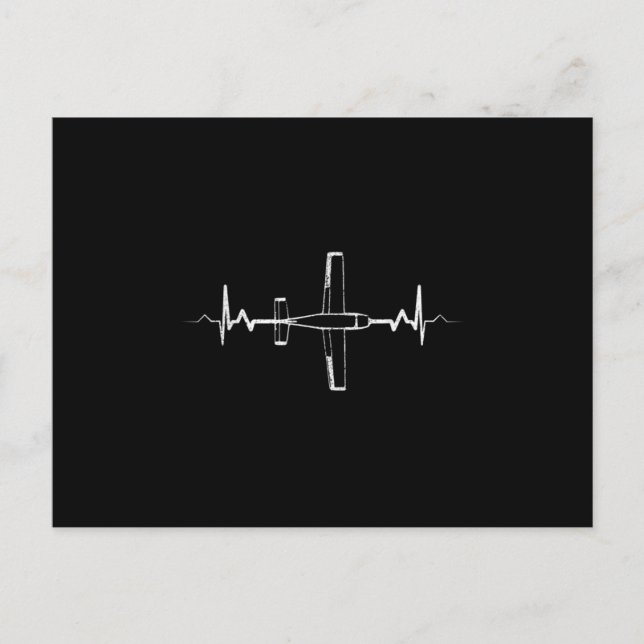 Carte Postale Faire-part Airplane Heartbeat Pilot Aviation RC Model Flight (Devant)