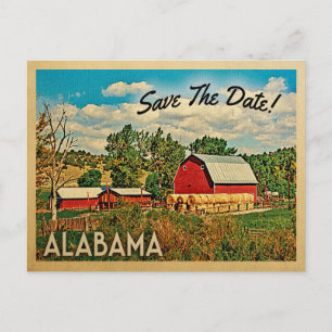 Carte Postale Faire-part Alabama Sauver La Ferme Date Grange Rustique