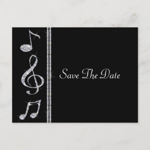 Carte Postale Faire-part Amateurs de musique Diamond Shimmer sur le Mariage