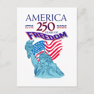 CARTE POSTALE FAIRE-PART AMÉRIQUE 250 ANS DE LIBERTÉ STATUE DE LA LIBERTÉ