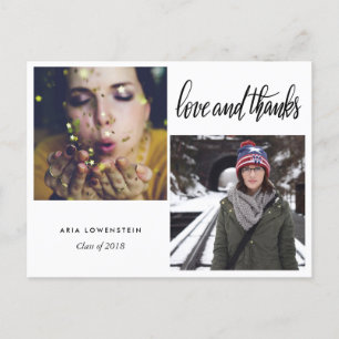 Carte Postale Faire-part Amour et mercis licenciés de typographie   deux