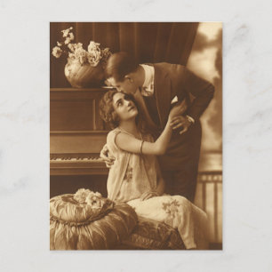 Carte Postale Faire-part Amour vintage, Romance, Romantique, Sauvez la date