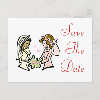 Carte Postale Faire-part Amoureuses lesbiennes interraciales