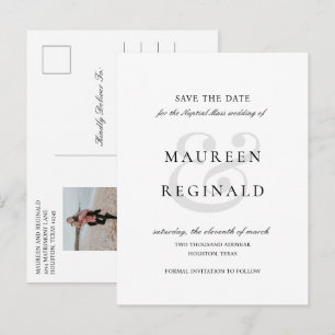 Carte Postale Faire-part Ampersand Photo Économie Traditionnelle de Mariage