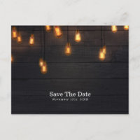 Ampoules Vintage Bois Rustique Enregistrer la Date