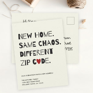 Carte Postale Faire-part Amusant mignon Moderne Minimaliste Déplacement