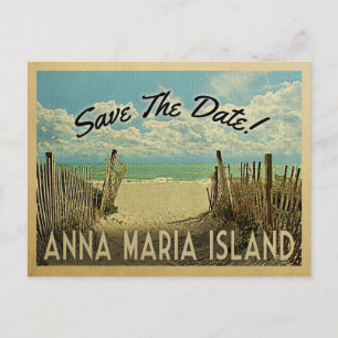 Carte Postale Faire-part Anna Maria Island Enregistrer La Date Vintage Beac