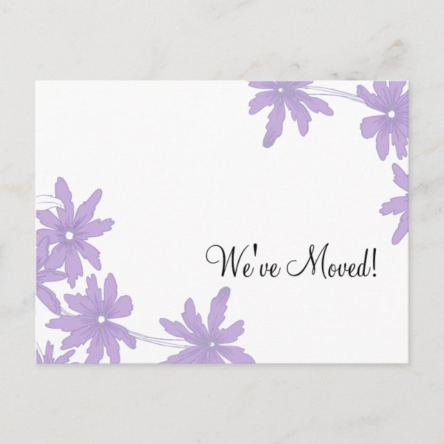 Carte Postale Faire-part Annonce de Changement d'Adresse Fleurs de Pâqueret (Devant)
