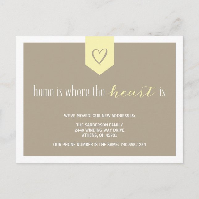 Carte Postale Faire-part Annonce de changement d'adresse mignonne (Devant)