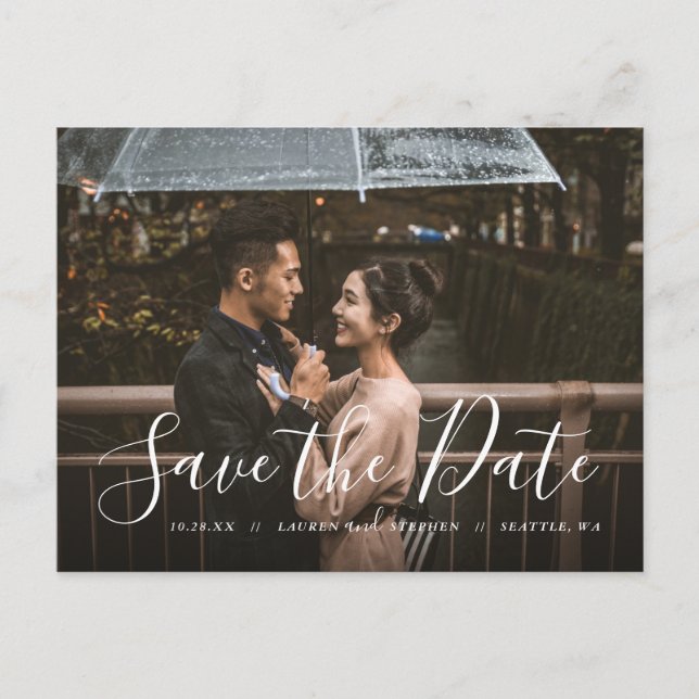 Carte Postale Faire-part Annonce de date de sauvegarde de superposition de  (Devant)