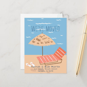 Carte Postale Faire-part Annonce de déménagement de parasol de chaise de pl