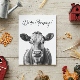 Carte Postale Faire-part Annonce de déménagement drôle de vache 
