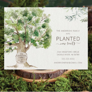 Carte Postale Faire-part Annonce de déménagement Nouvelle Racine Chêne