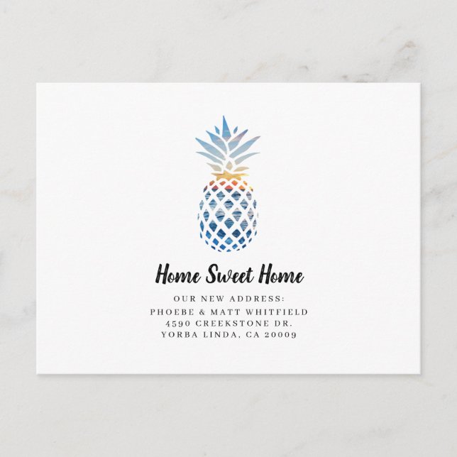 Carte Postale Faire-part Annonce de déménagement Pineapple Home Sweet Home  (Devant)