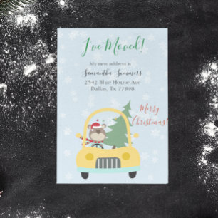 Carte Postale Faire-part Annonce de déménagement pour les fêtes de Noël Je