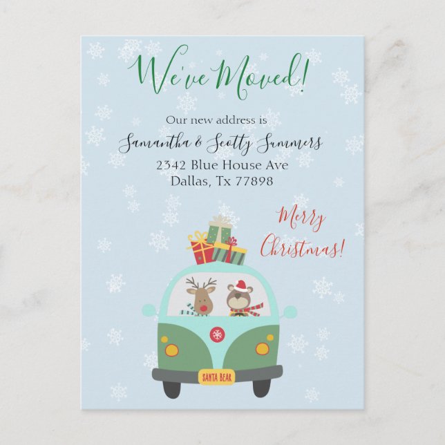 Carte Postale Faire-part Annonce de déménagement pour les fêtes de Noël Nou (Devant)