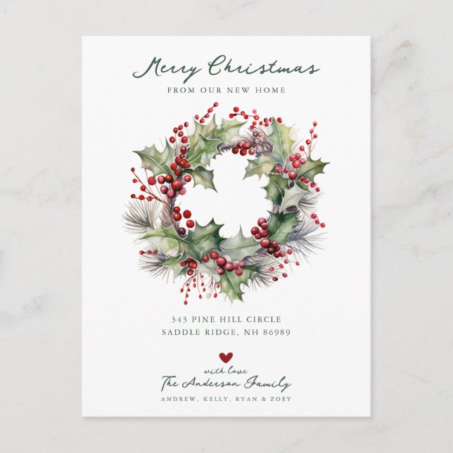 Carte Postale Faire-part Annonce de déménagement pour Noël et joie des fête (Devant)
