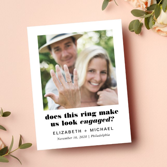 Carte Postale Faire-part Annonce de fiançailles drôle avec photo pour la da (Créateur téléchargé)