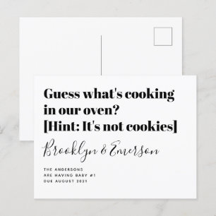 Carte Postale Faire-part Annonce de grossesse avec une typographie amusante