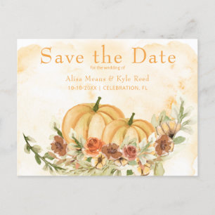Carte Postale Faire-part Annonce de mariage à la pumpkin Rustic Save the Da