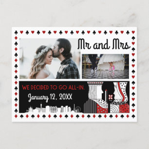 Carte Postale Faire-part Annonce de mariage discret à Las Vegas pour Monsie