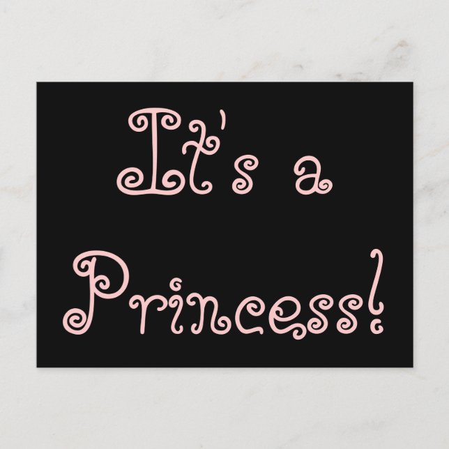 Carte Postale Faire-part Annonce de naissance "C'est une princesse !" (Devant)