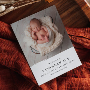 Carte Postale Faire-part Annonce de naissance de bébé moderne et budget