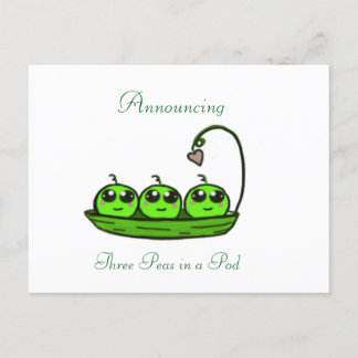 Carte Postale Faire-part Annonce de naissance de triplés