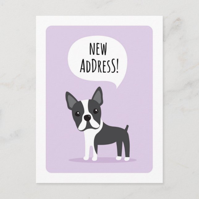 Carte Postale Faire-part Annonce de nouveau déménagement de Boston terrier (Devant)