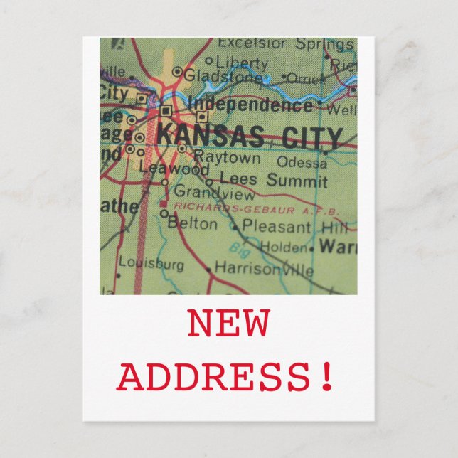 Carte Postale Faire-part Annonce de nouvelle adresse à Kansas City (Devant)