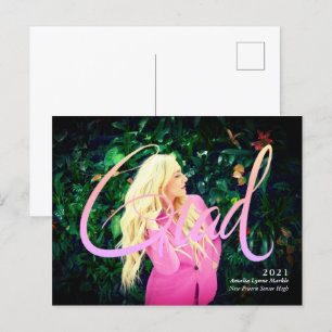 Carte Postale Faire-part Annonce de remise de diplôme avec superposition né