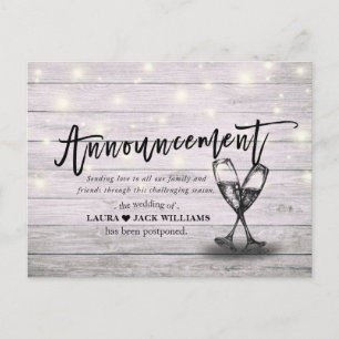 Carte Postale Faire-part Annonce de report de mariage Changement de plans